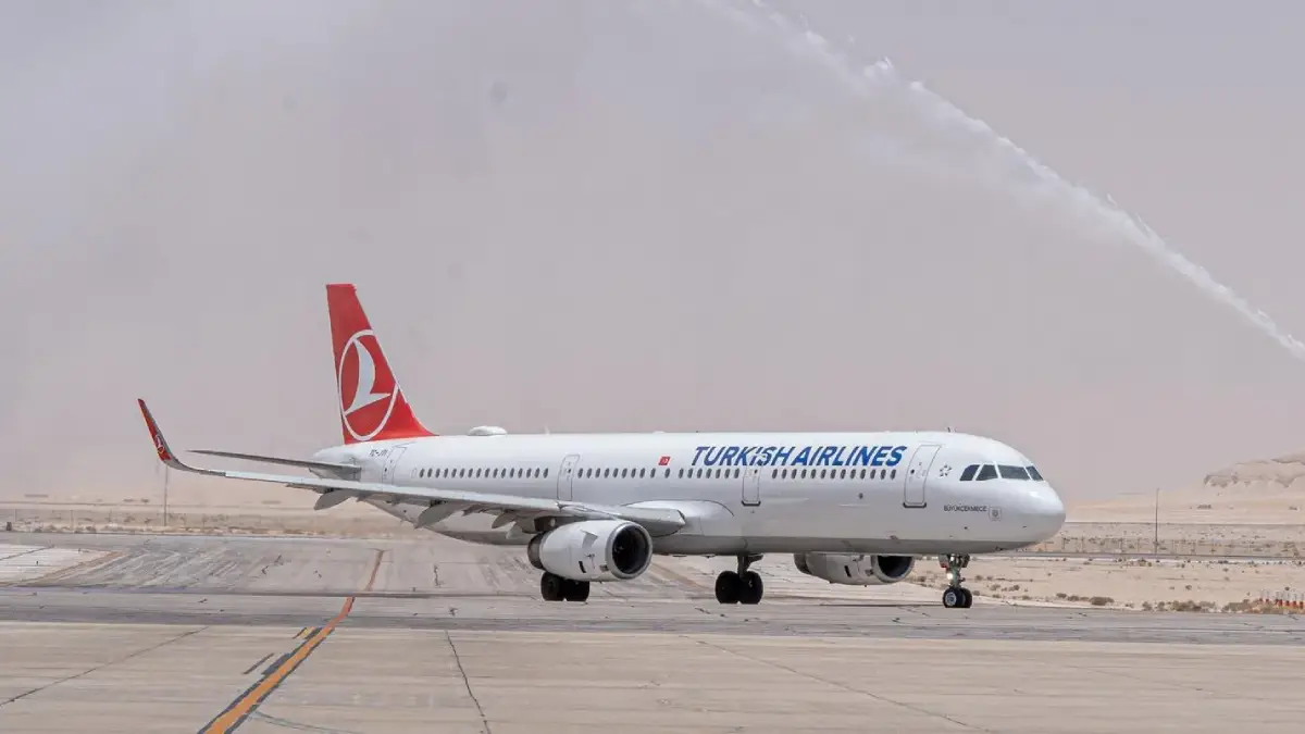 al ahsa airport turkish airlines water salute